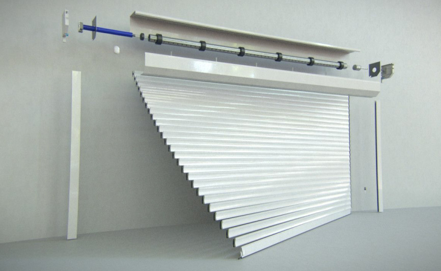 3D prikaz rolo garažnih vrat